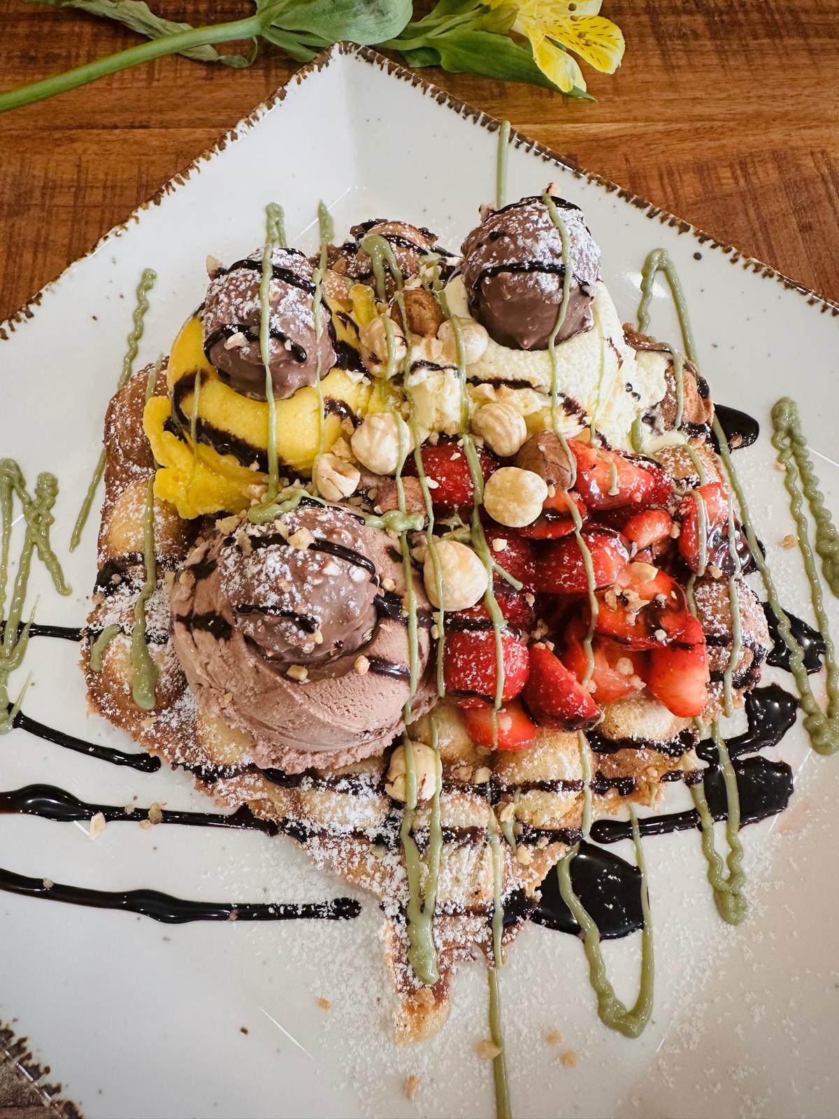 Waffel mit Schokolade